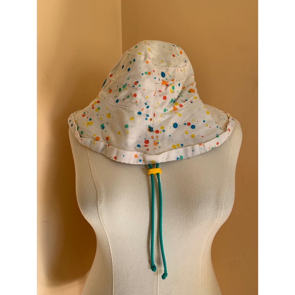 Mokuyobi Paint Splatter Bucket Hat White Multi Color Made in USA Adjustable